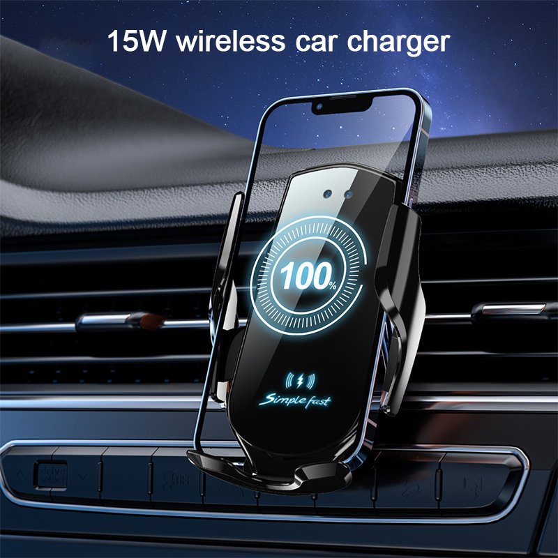 Universal Auto Clamping Car Wireless Charger For Iphone Samsung Huawei Gravity Car Phone Holder Stand Air Vent Mount Bracket