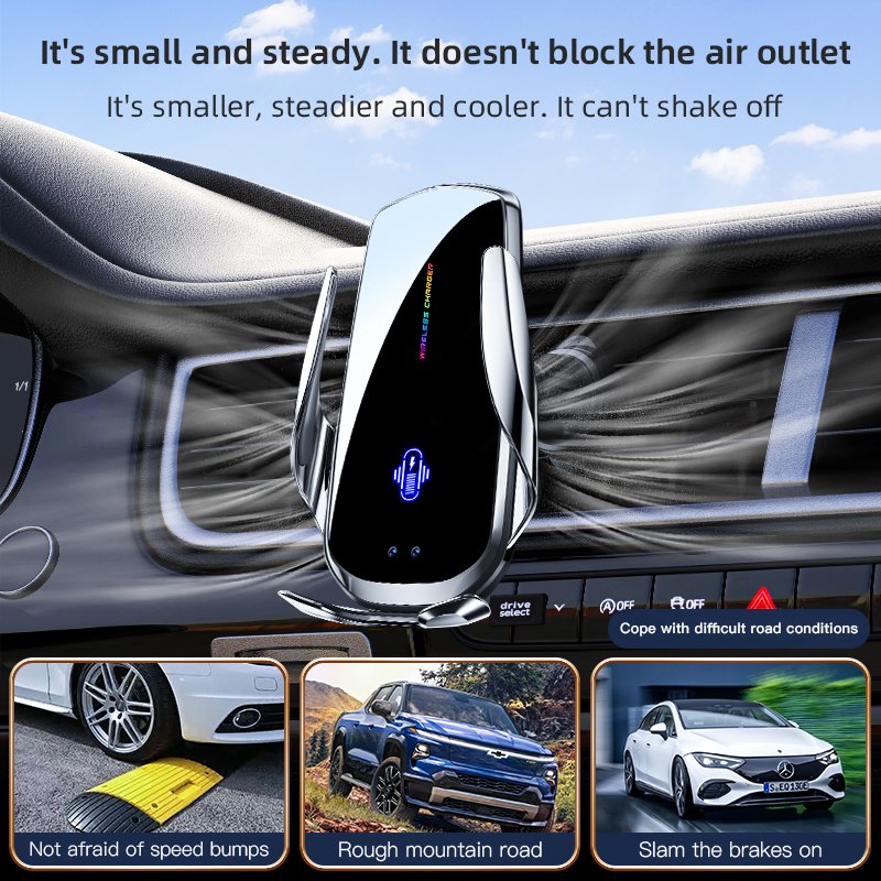 New Car Holder 15w Wireless Charging Car Phone Holder Auto Sensor Car Phone Mount