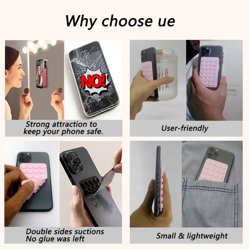 logo cup anti slip suction silicone mount flexible airplane wall cell stand mobile phone holders for phone bed bogg bag