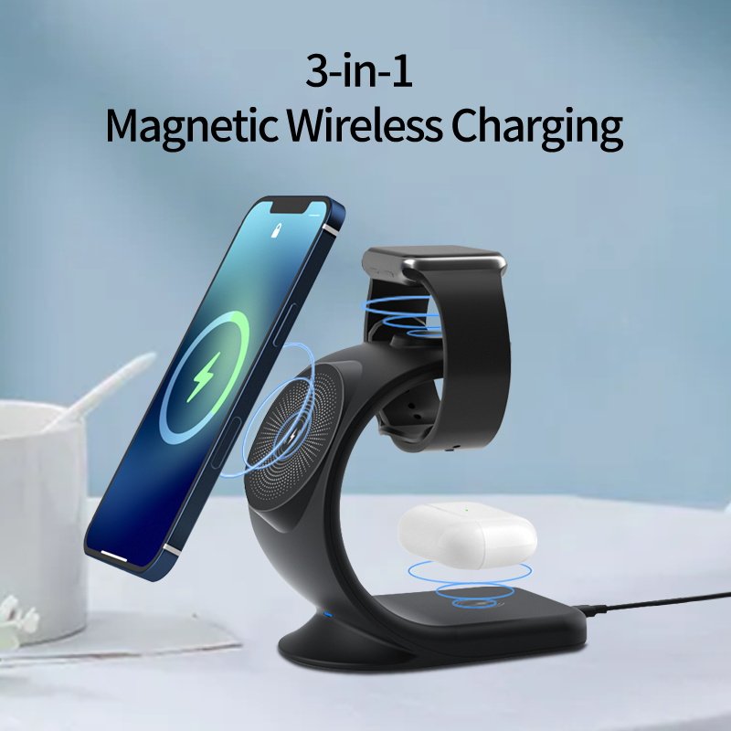 New Design 15W fast charger 3 in 1 wireless charger magnetic wireless,car phone holder wireless charger for multiple devices