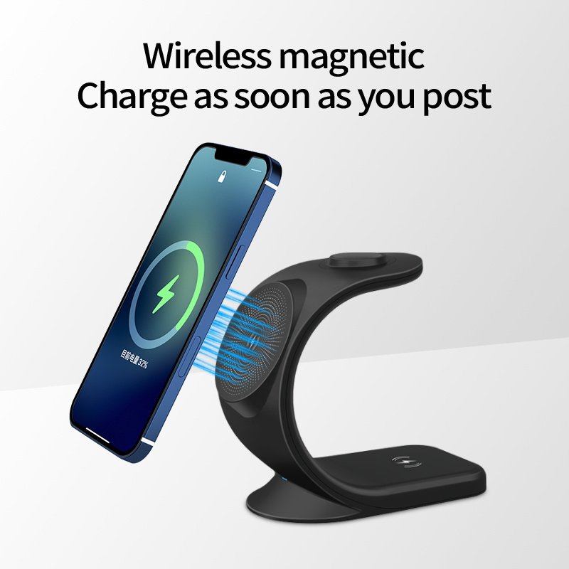 New Design 15W fast charger 3 in 1 wireless charger magnetic wireless,car phone holder wireless charger for multiple devices