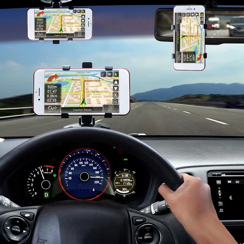 Multifunctional Rearview Mirror Foldable Dashboard GPS Holder 360 Degree Rotation Car Mobile Phone Holder for Car