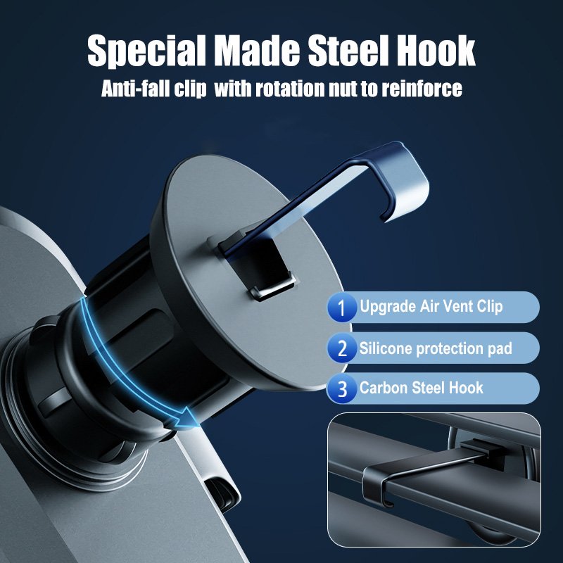 Universal 360 degree rotating with metal hook car air vent cell phone accessories mobile car phone holder mount for car
