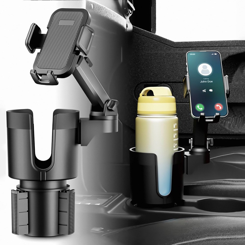 Cross border new car cup holder expander 2-in-1 large cup body, car mounted water cup position, mobile navigation fixed bracket