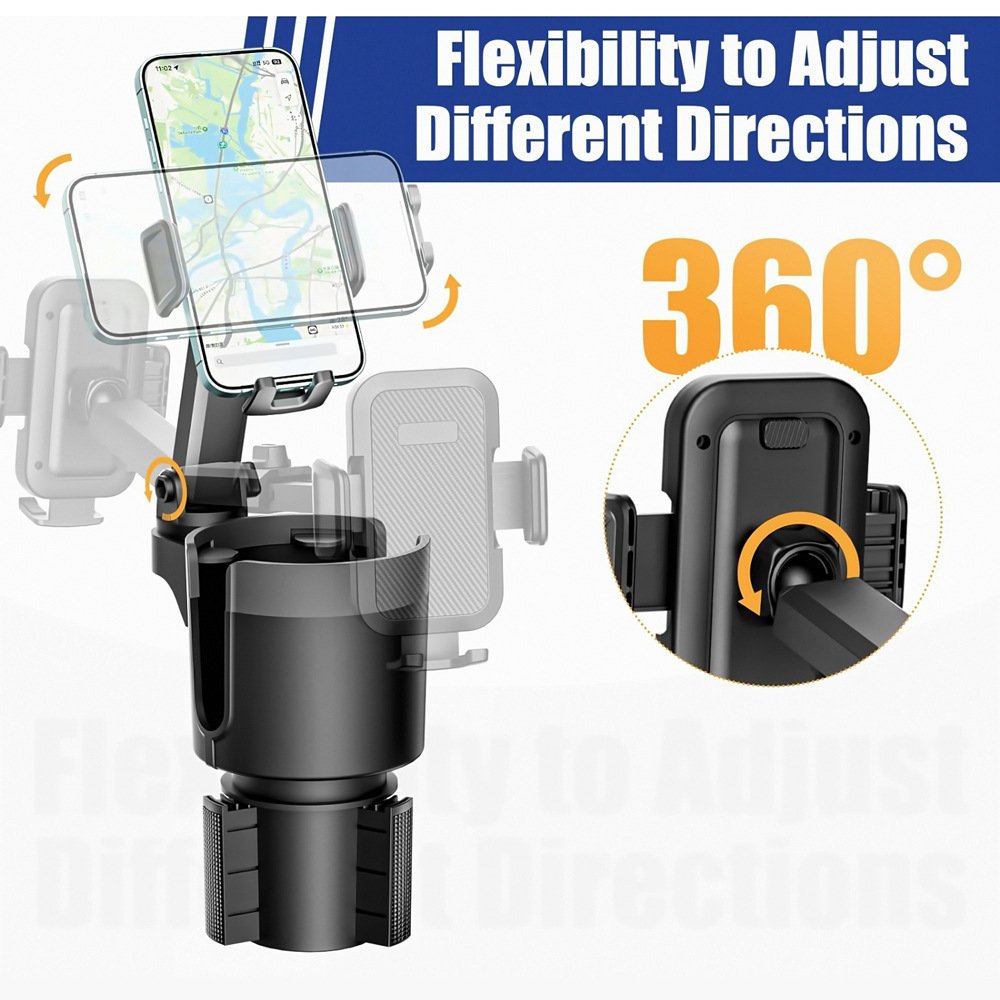 Cross border new car cup holder expander 2-in-1 large cup body, car mounted water cup position, mobile navigation fixed bracket