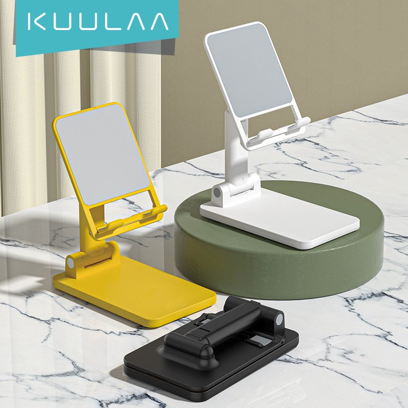 Universal Folding Desktop Phone Stand Absjustable Mobile Phone Stand Rotatable Phone Dock Cradle Holder for Office Desk Holding