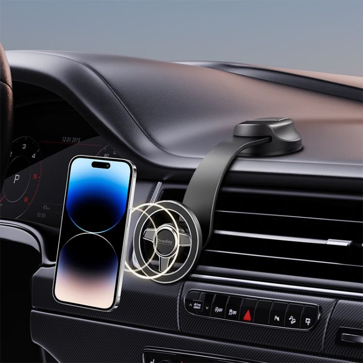 Customized Oneday DH03 Waterfall Aluminum memory Suction car holder for Magsafe Tablet Stand Universal Cell Phone Holder