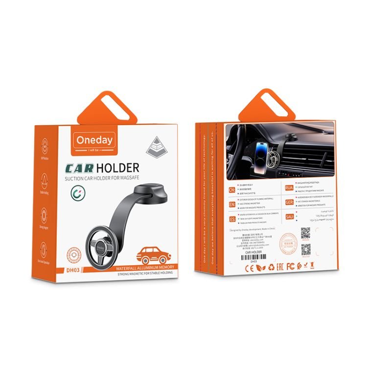 Customized Oneday DH03 Waterfall Aluminum memory Suction car holder for Magsafe Tablet Stand Universal Cell Phone Holder