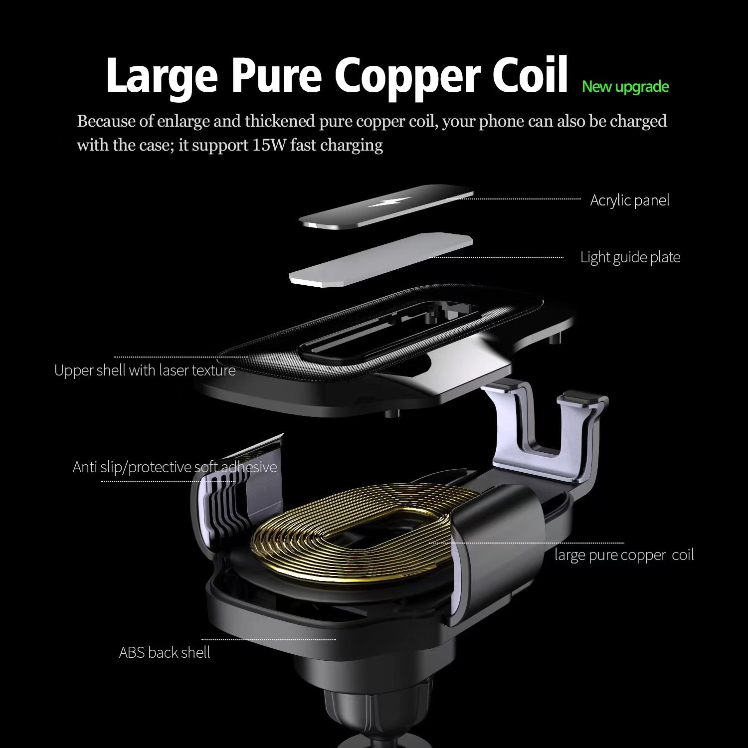 Factory Custom Logo Box iDock Portable Adjustable Smart Car Wireless Charging Holder for Mobile Phone