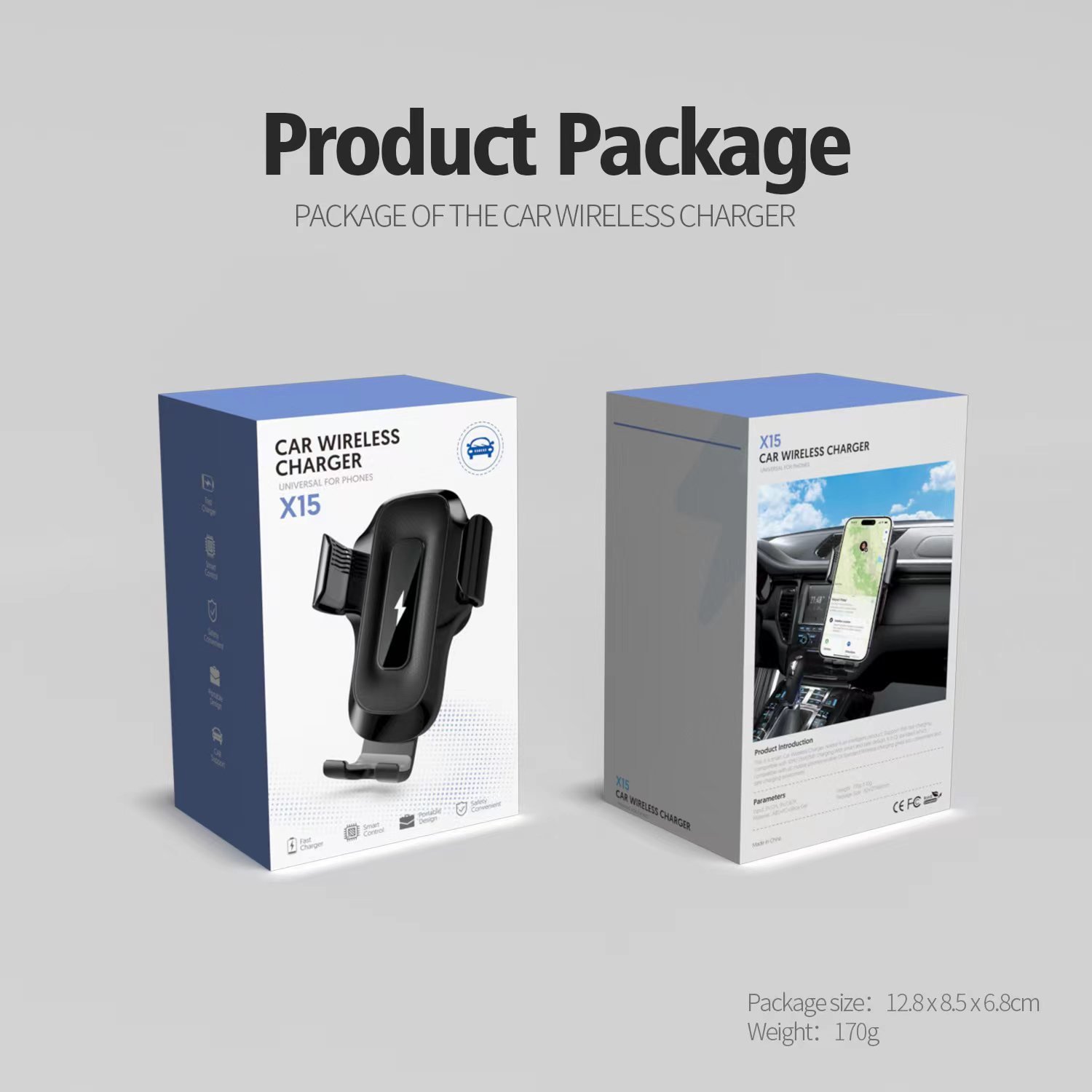 Factory Custom Logo Box iDock Portable Adjustable Smart Car Wireless Charging Holder for Mobile Phone