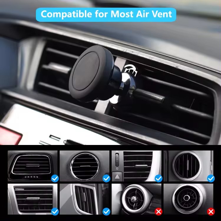 Fashion 360 degree rotation Strong Magnetic Mini Mobile Cell Phone Mount Holder stand for Car Universal Car Air Vent Accessories