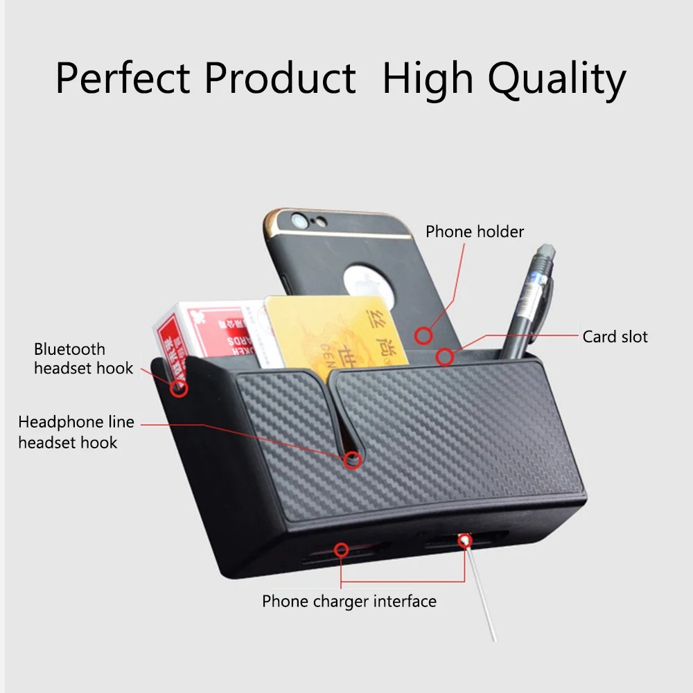 Self Adhesive Car Mobile Phone Storage Box Front Seat Car Organizer Universal Vehicle Dashboard Pocket Holder Car Accessories
