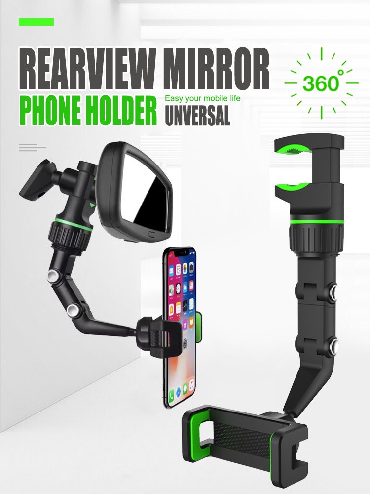 360 degrees Multi-functional car phone stand desktop phone stand rear-facing mirror phone stand universal clip Car Holder