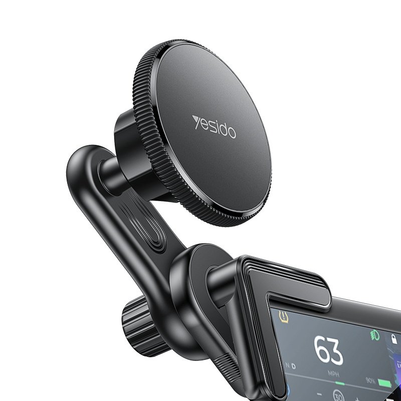 Yesido 360 Adjustable Built-in Base Locking Knob Floating Screen Snap-on Magnet(6 pcs) Car Phone Holder
