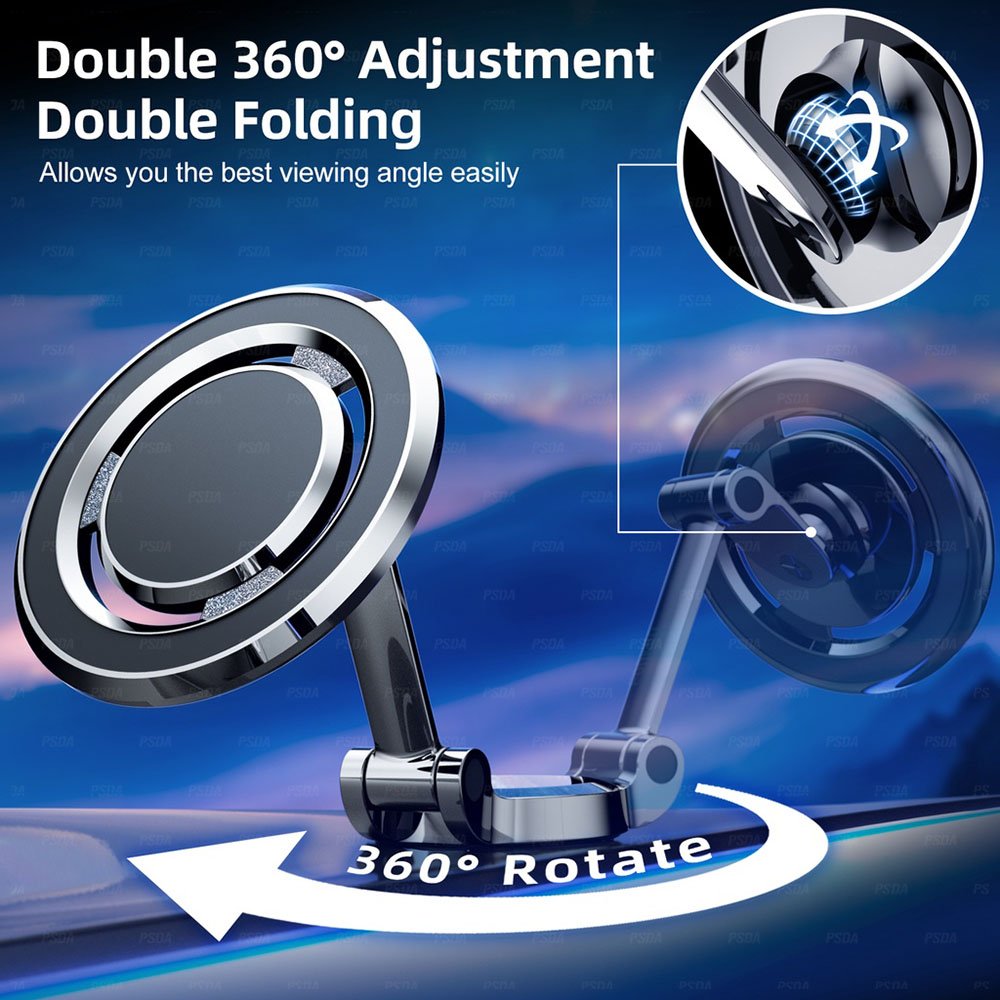 OEM LOGO Magnetic Phone Holder Folding 360 Rotation Car Strong Magnets Car Mount Hands Phone Holders Car Dash Fits iPhone 15