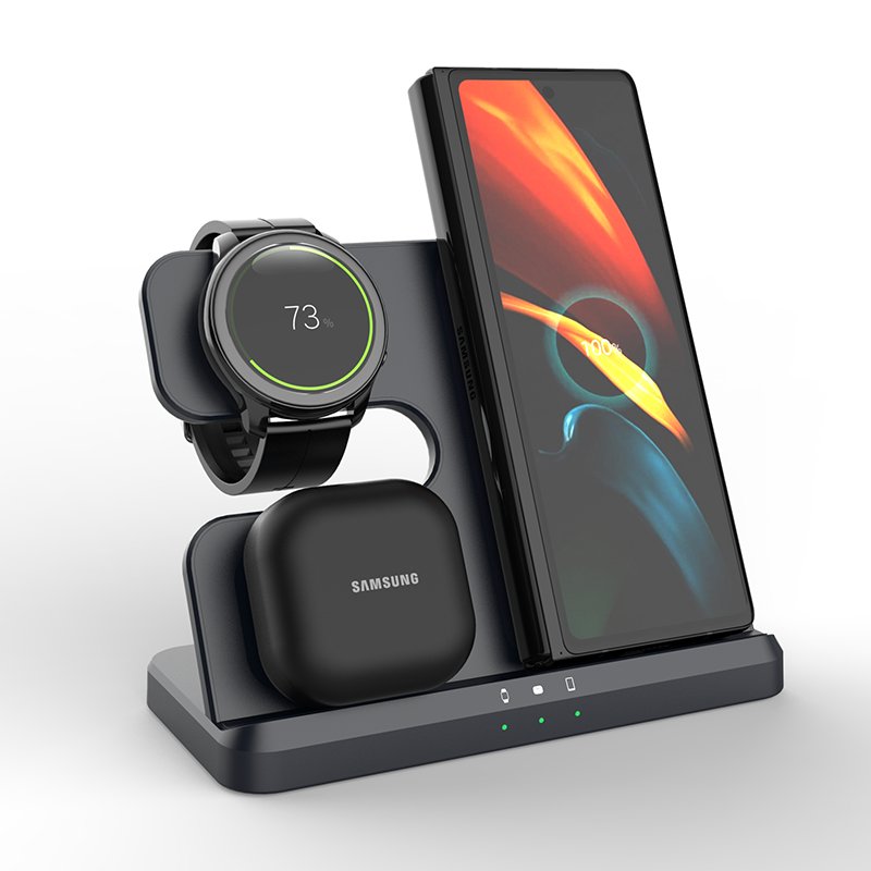 3 in 1 Multifunction Station Magnetic Holder Universal 3in1 Quick Fast Charging Stand Dock Wireless Charger 15W for Samsung