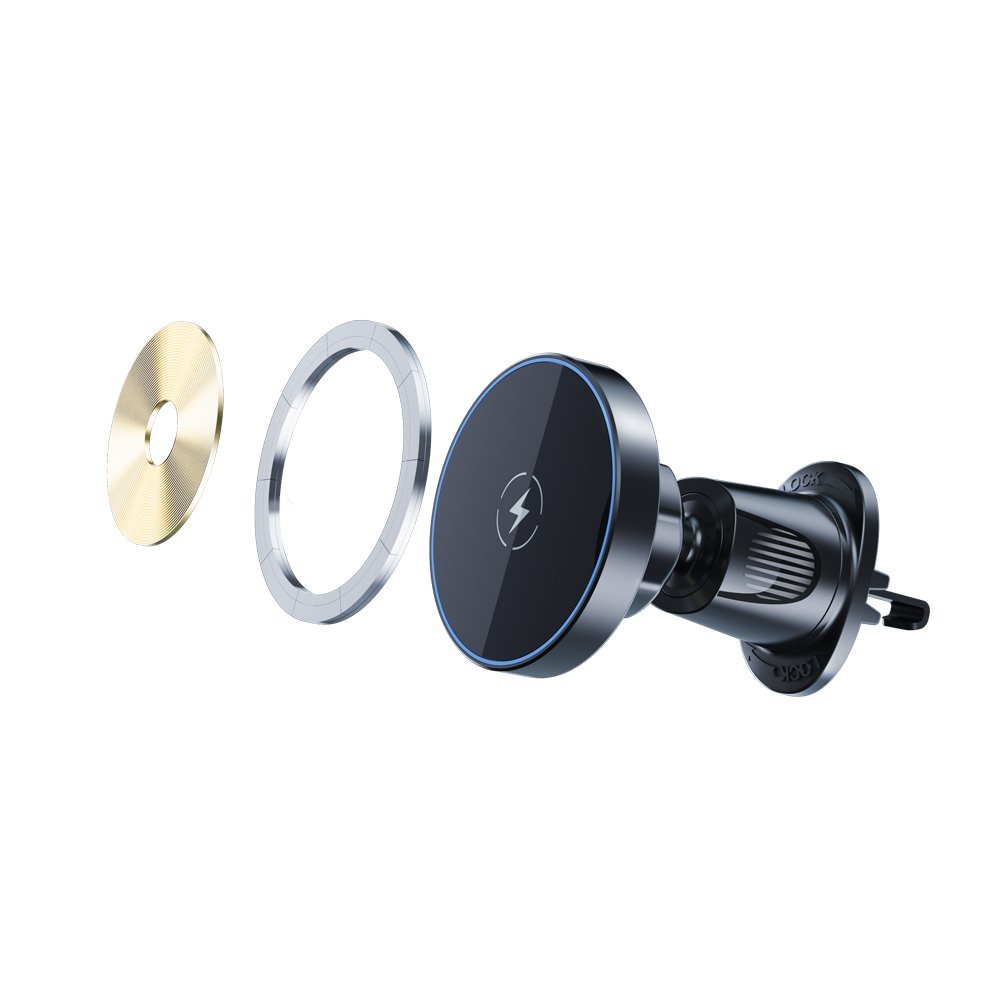 Upgraded Overcharge Protection Portable Magnetic Car Phone Holder 15W Wireless Charger on Car Air Vent Outlet For iPhone 16