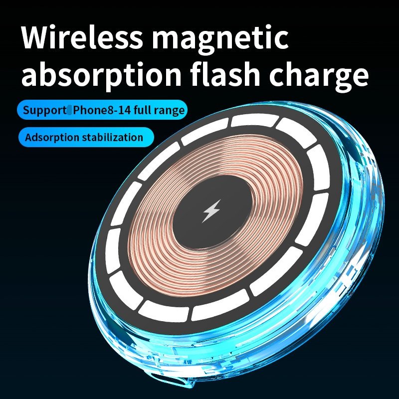 LED Light Ring 15W Fast Wireless Charging Car Charger For Magnetic Wireless Car Phone Holder