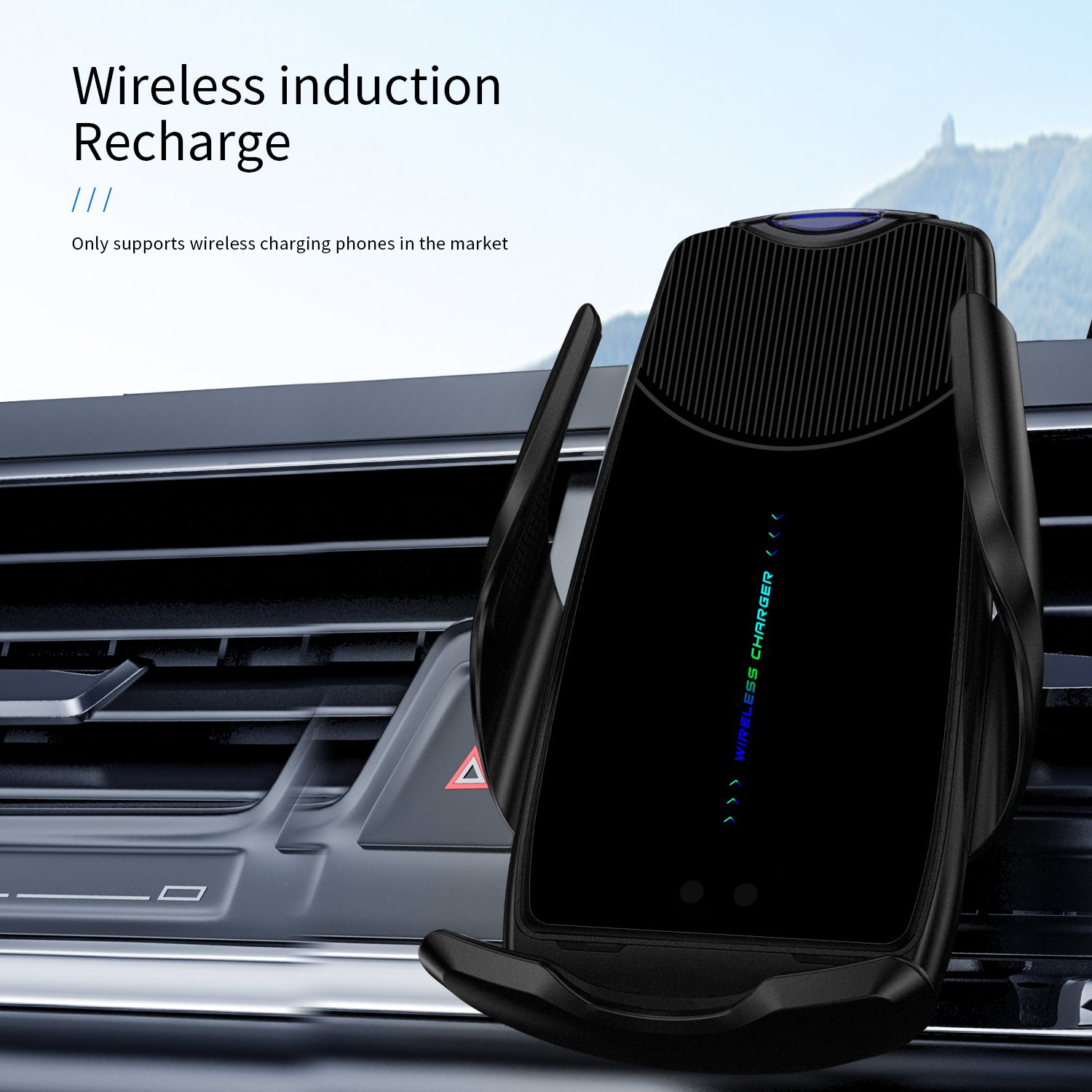 Smart sensor car phone holder wireless charger for mobile