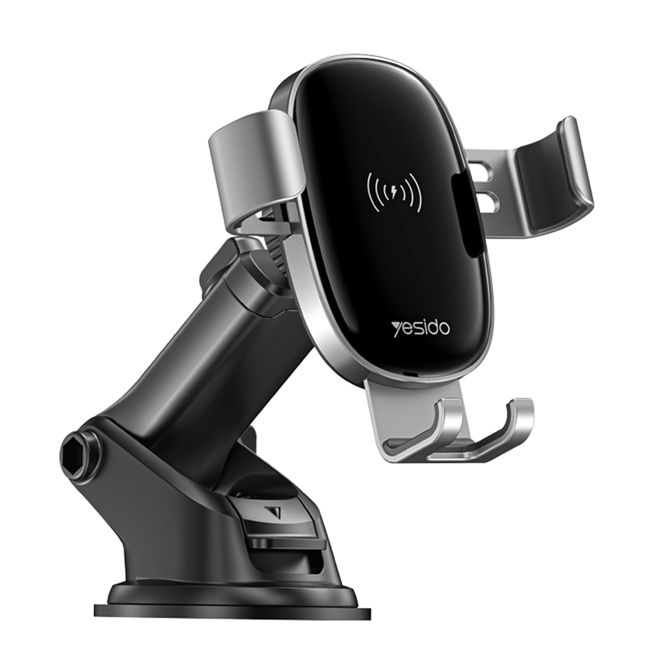 Yesido Cellphone Mount Holder Double Base Mobile Phone Car Holder Charger With10W 15W Wireless Charging
