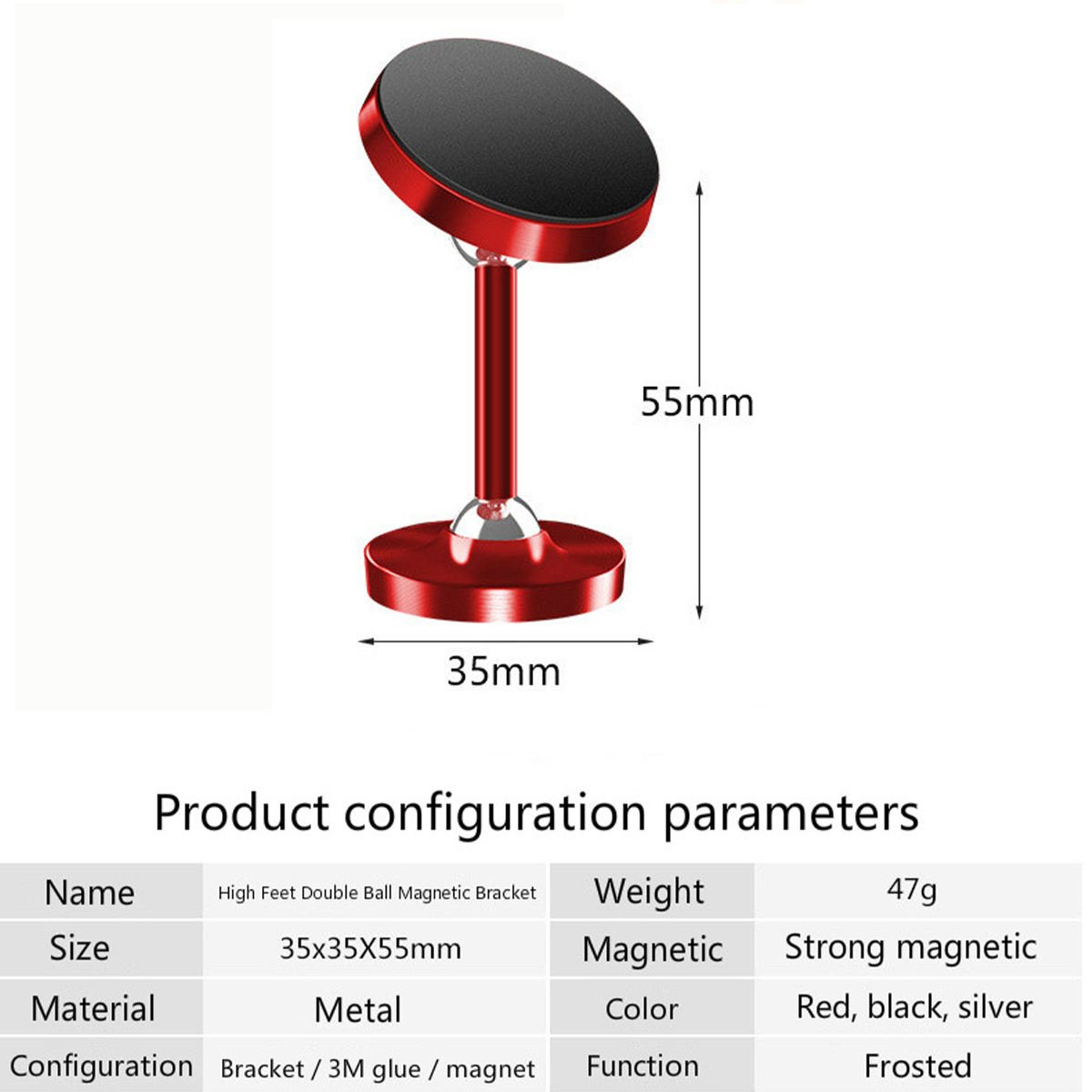 Top Selling high quality high heel magnetic phone holder strong magnets mobile phone stand 360 rotation adjust car phone mount