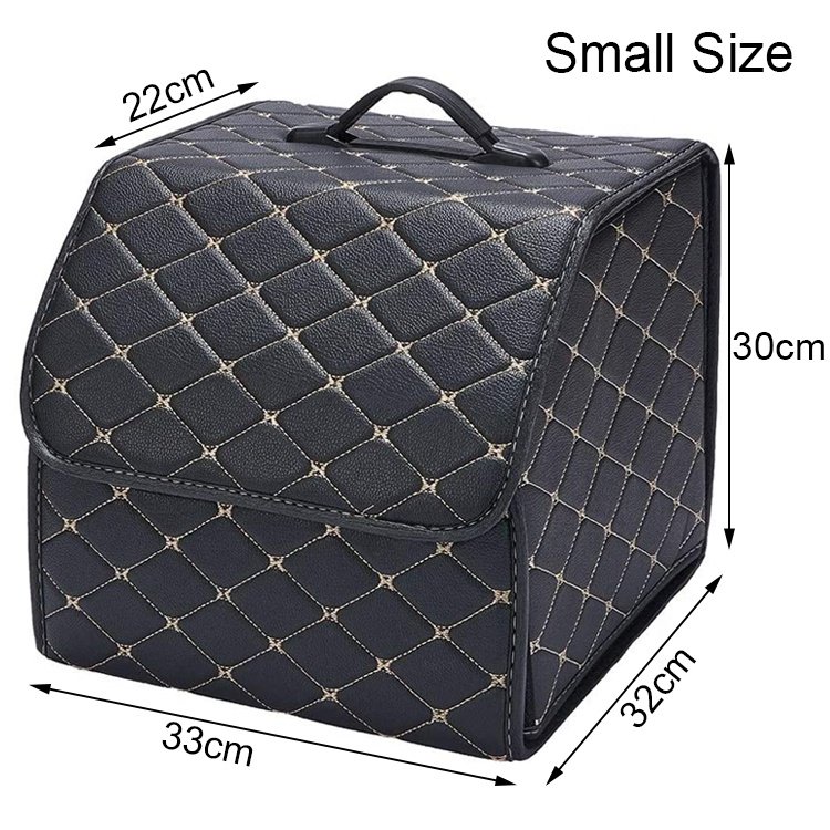 Auto Cargo Holder PU Leather Trunk Storage Box Collapsible Car Storage Organizer With Lid