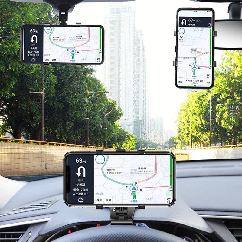 Hot selling car phone holder car multifunctional instrument panel car phone holder rearview mirror GPS navigation holder