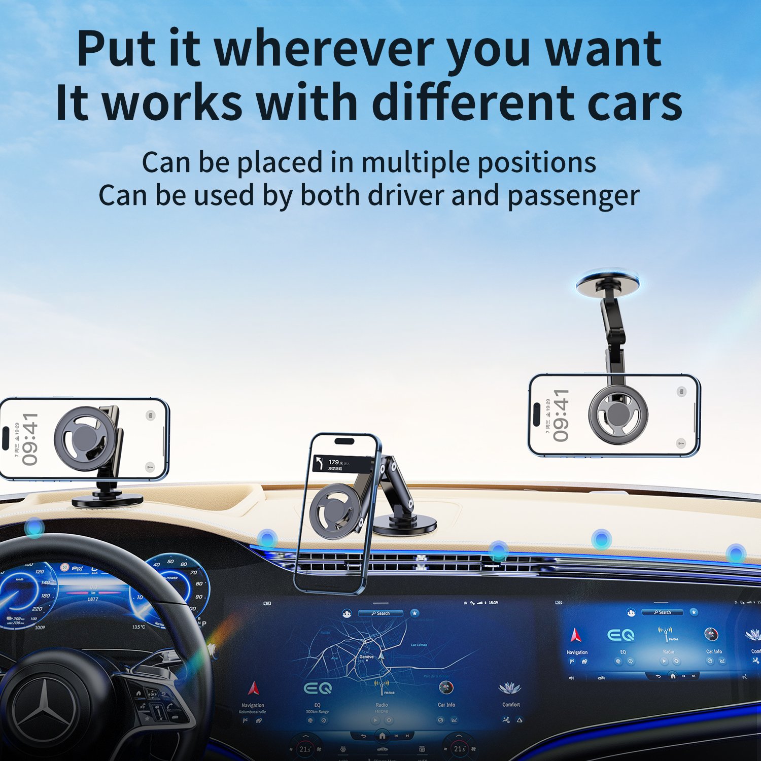 Mingcard aluminum alloy magnetic car phone holder 360 degree rotation navigation car phone holder for iPhone new2024