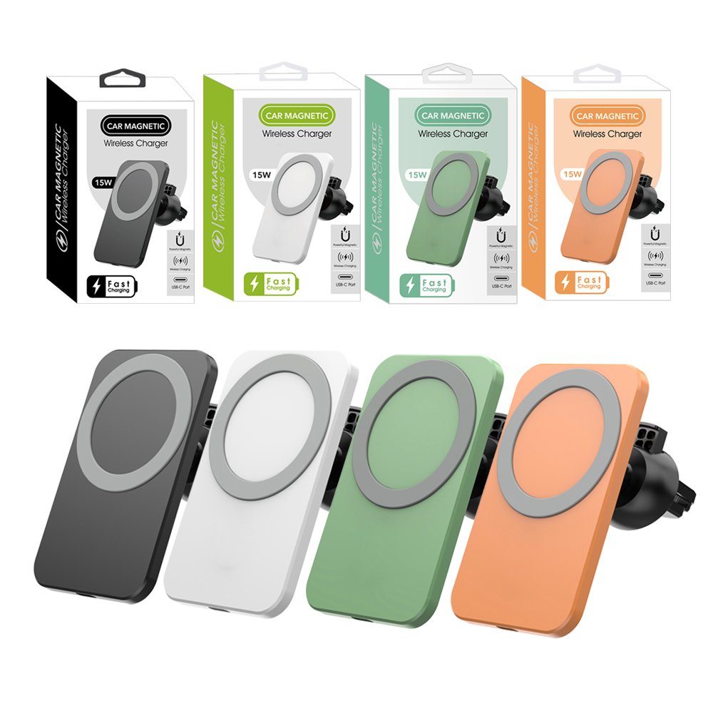 2024 Hot Sales Magnetic Wireless Car Charger 15w Fast Phone Charger Holder Magnet Wireless Charger for Mobile Phone