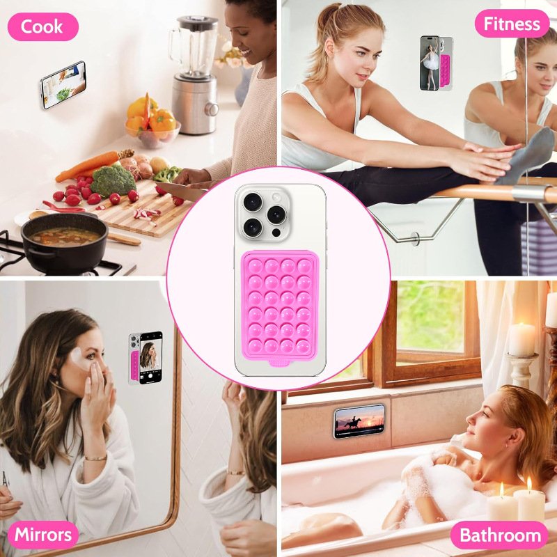 New 24 piece silicone suction cup square universal non-slip holder with strong magnetic phone holder silicone suction cup