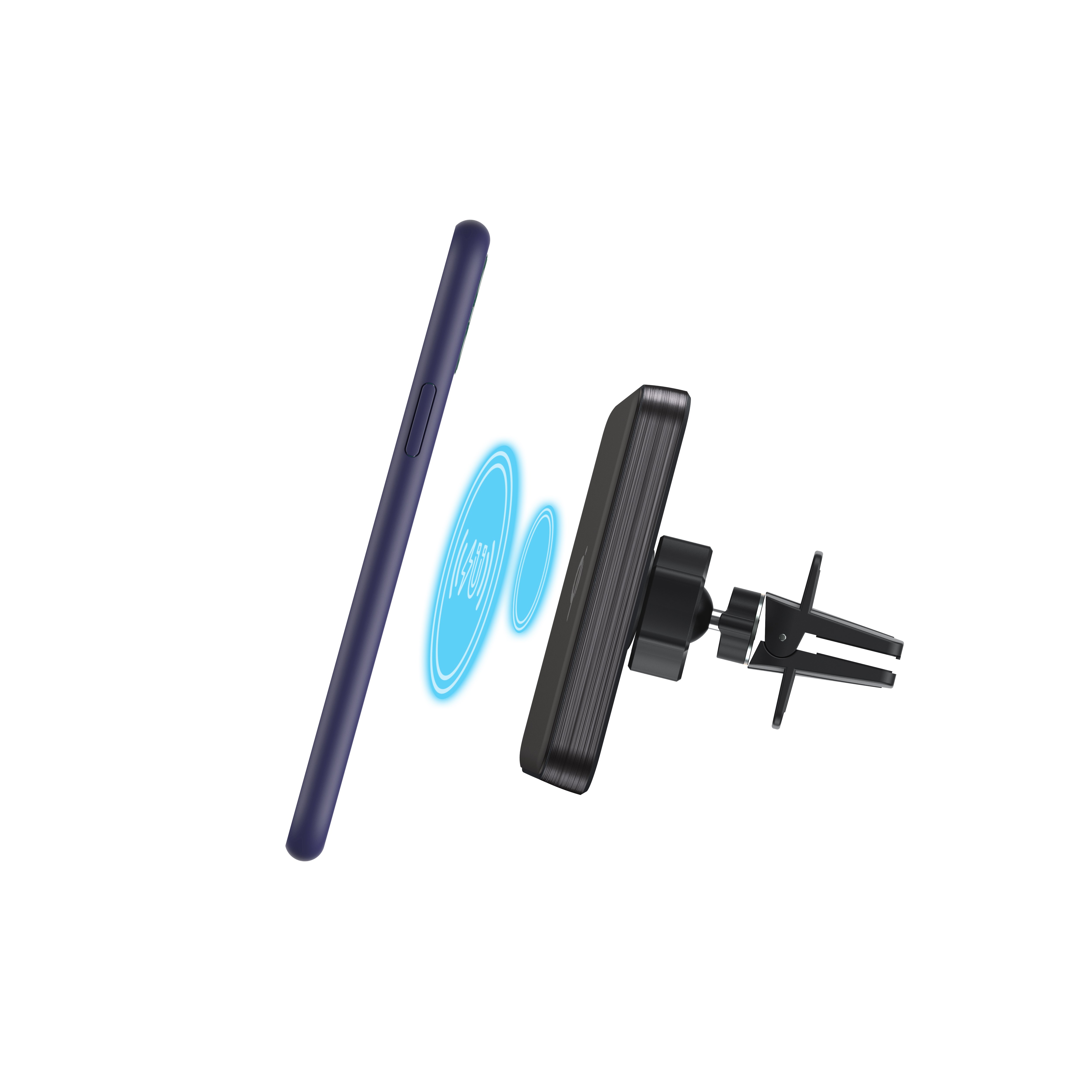 Magnetic 15w Wireless Charging Stand Mobile Phone Magnet Holder Mount And Fast Wireless Car Charger