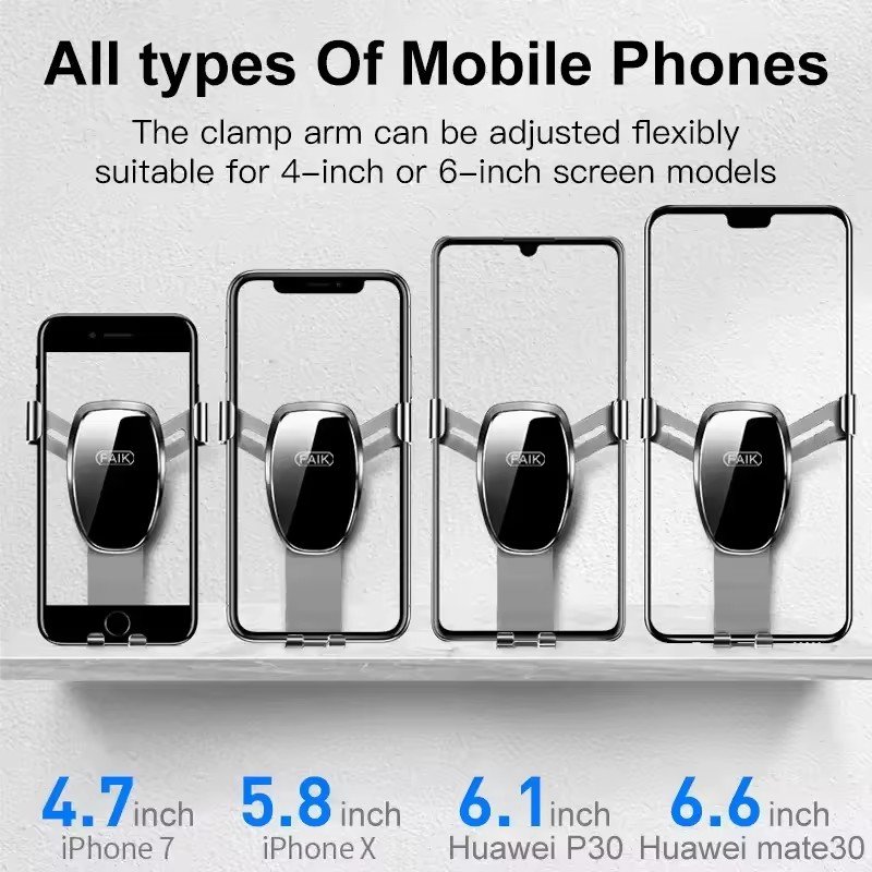 2025 ODM/OEM Universal Mobile Phone Holder Black Customizable Logo Dashboard Car Phone Holder