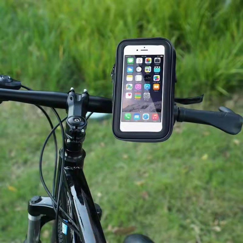Universal Bicycle Motorcycle Phone Holder Waterproof Bike Phone Case Bag for 4-7 inch Outdoor Riding Mobile Stand Cover