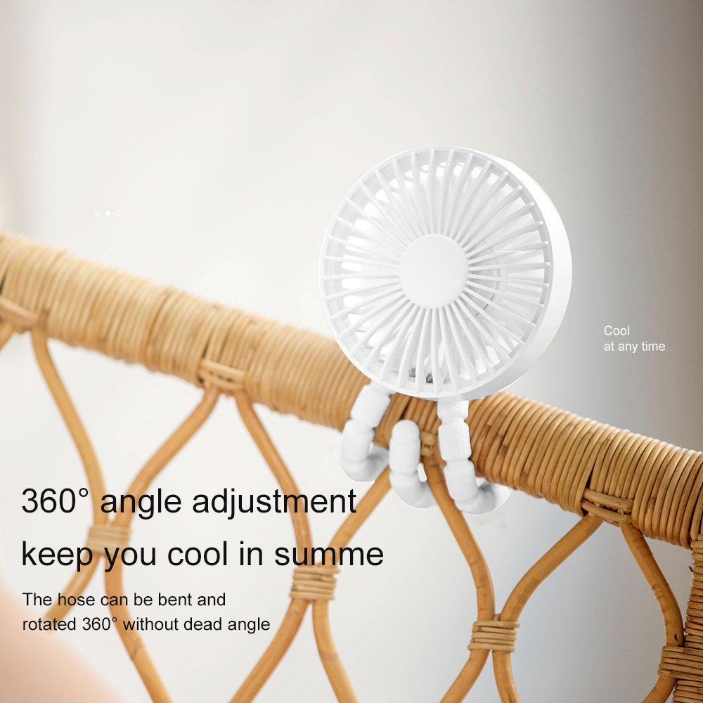 New Design Mini Portable USB Personal Fan Rechargeable Handheld Clip On Fan for Baby Stroller Travel Car Bike Stroller Fan