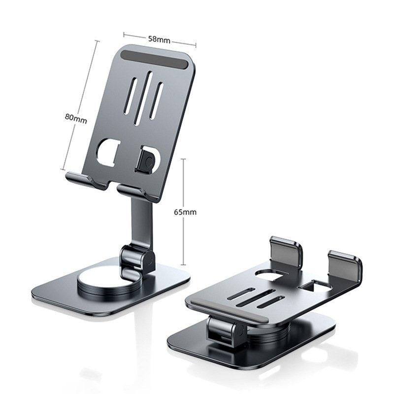 Rotating metal mobile phone holder, desktop lazy folding portable lifting mobile phone holder, live broadcast tablet holder