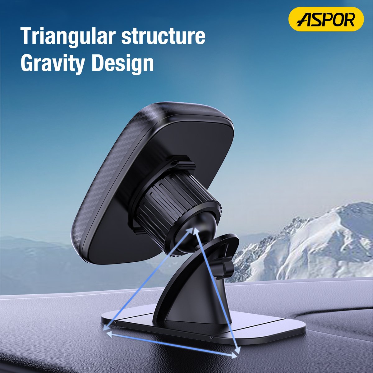 ASPOR A530 Car Holder with One-Handed Operation Phone Holder With360 Degree Rotation &Plasti+Silicone Material Holder