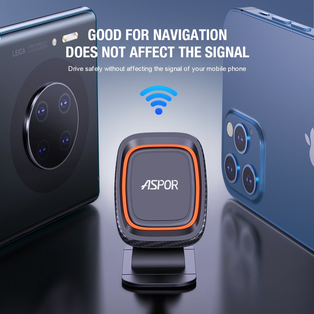 ASPOR A530 Car Holder with One-Handed Operation Phone Holder With360 Degree Rotation &Plasti+Silicone Material Holder