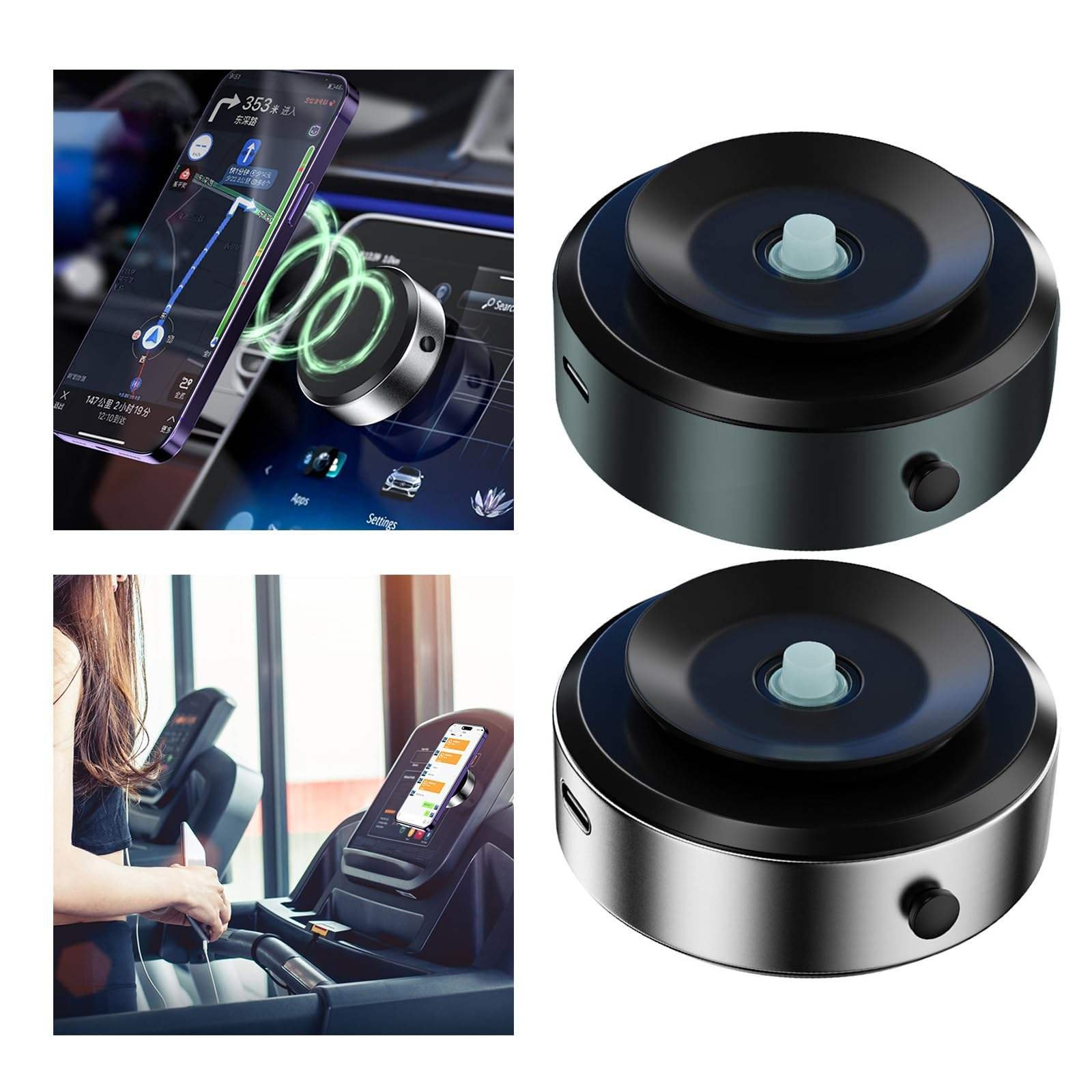 Rechargeable Build-in Battery Electric Vacuum Adsorption Stable Suction Cup Magnetic Mobile Phone Car Holder Cellphone Bracket