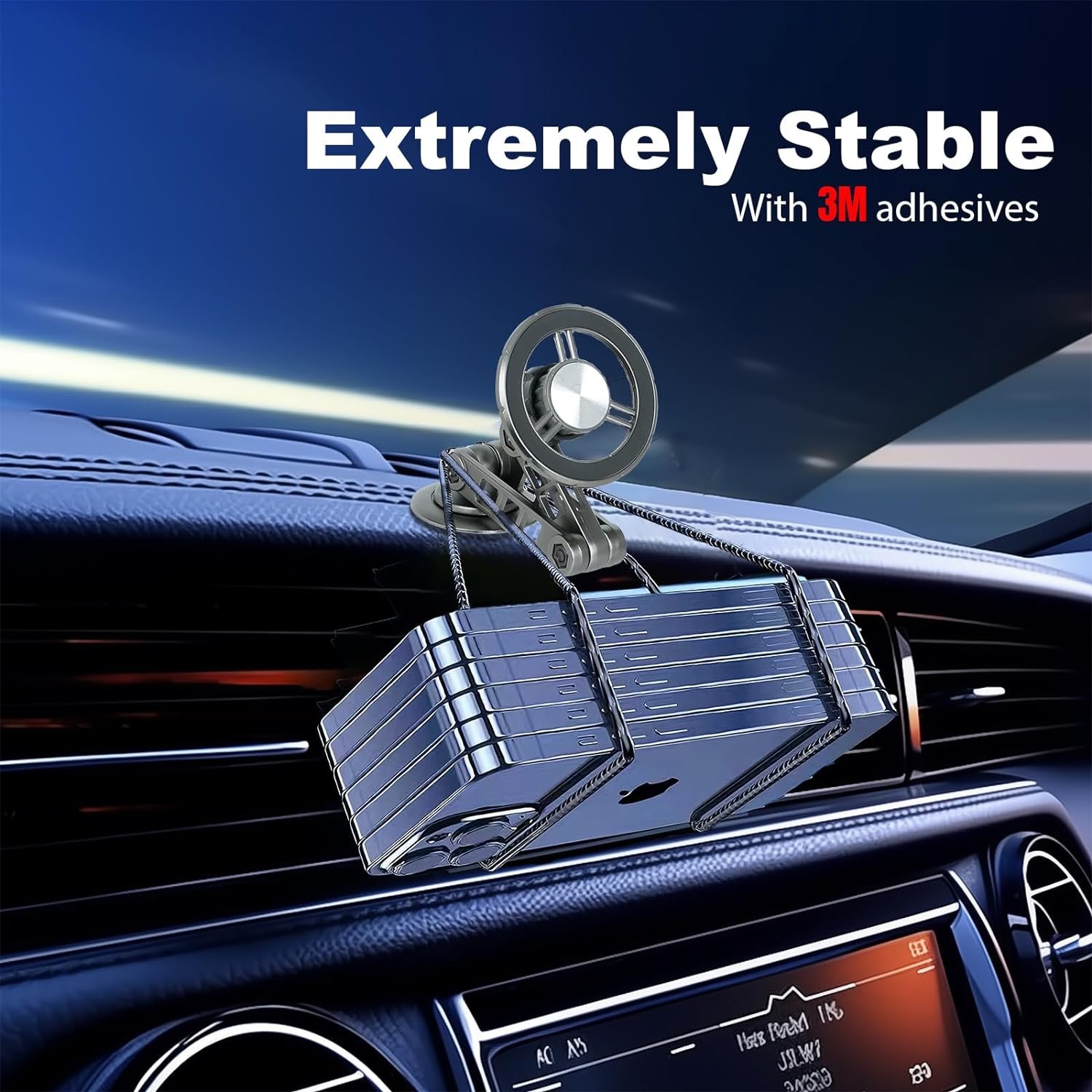 Magnetic suction car phone holder all metal car phone holder folding bracket