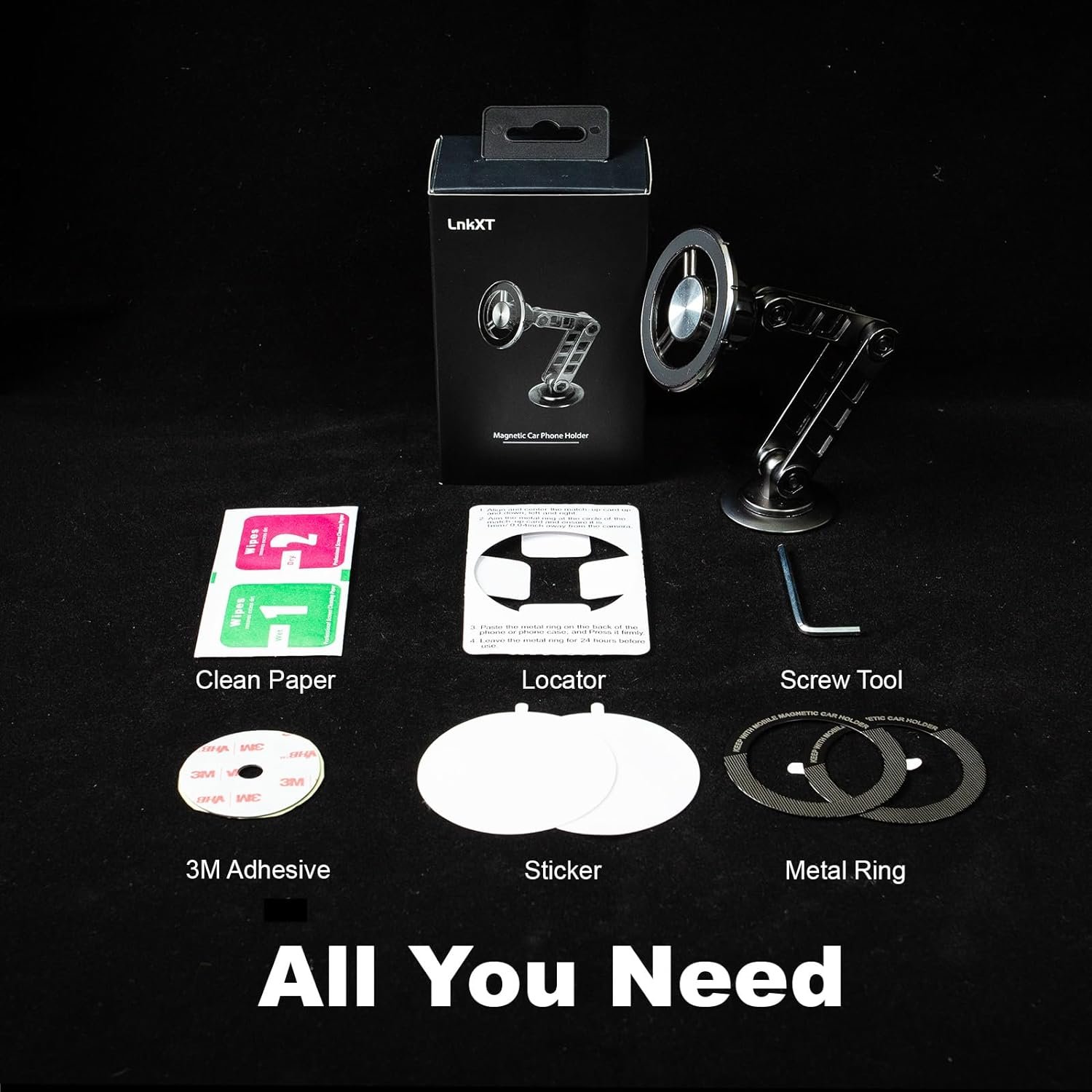 Magnetic suction car phone holder all metal car phone holder folding bracket