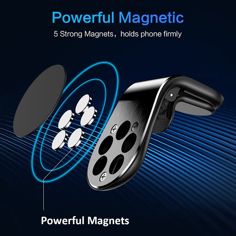 Bracket Stand Cellphone Holder L-Shape Air Vent SmartphonesMagnetic Suction Car Mount Mobile Phone Holder