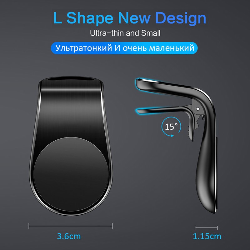 Bracket Stand Cellphone Holder L-Shape Air Vent SmartphonesMagnetic Suction Car Mount Mobile Phone Holder