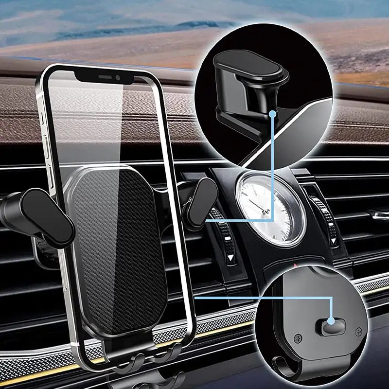 Universal Gravity Waterproof Car Phone Holder Air Vent Clip Mount Mobile Cell Stand Support For Mobile Phone