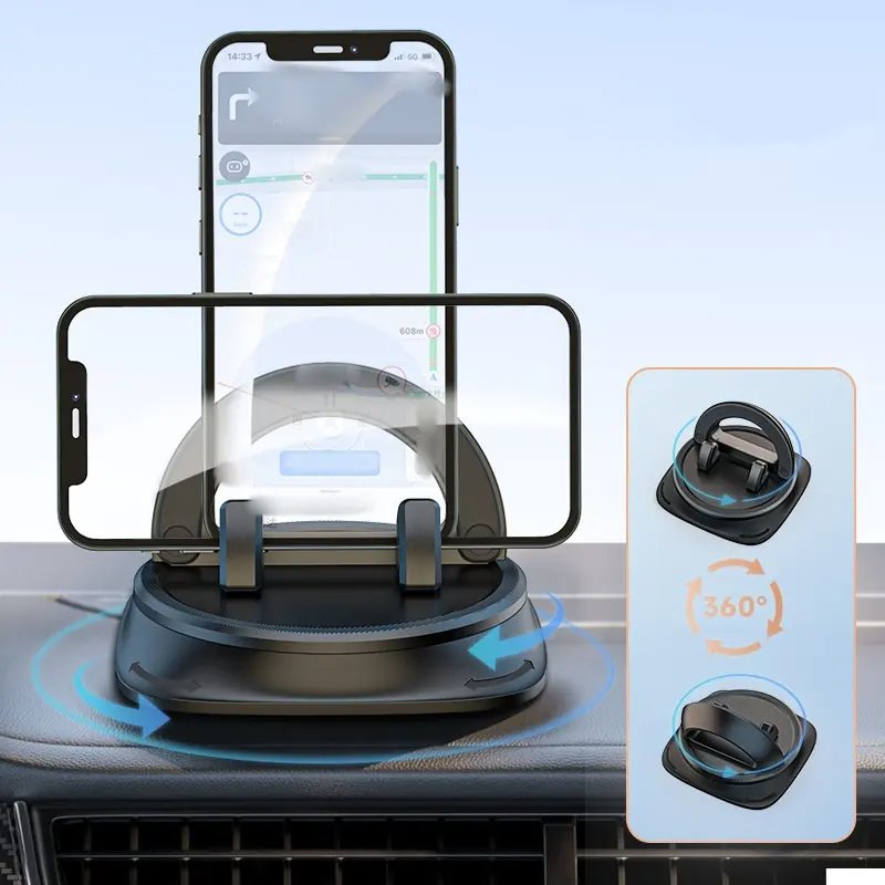 Dashboard Navigation Cell Phone Holder Universal Car Phone Holder Advanced Anti-slip Pad 360 Degree Rotating Fixed Car Holder