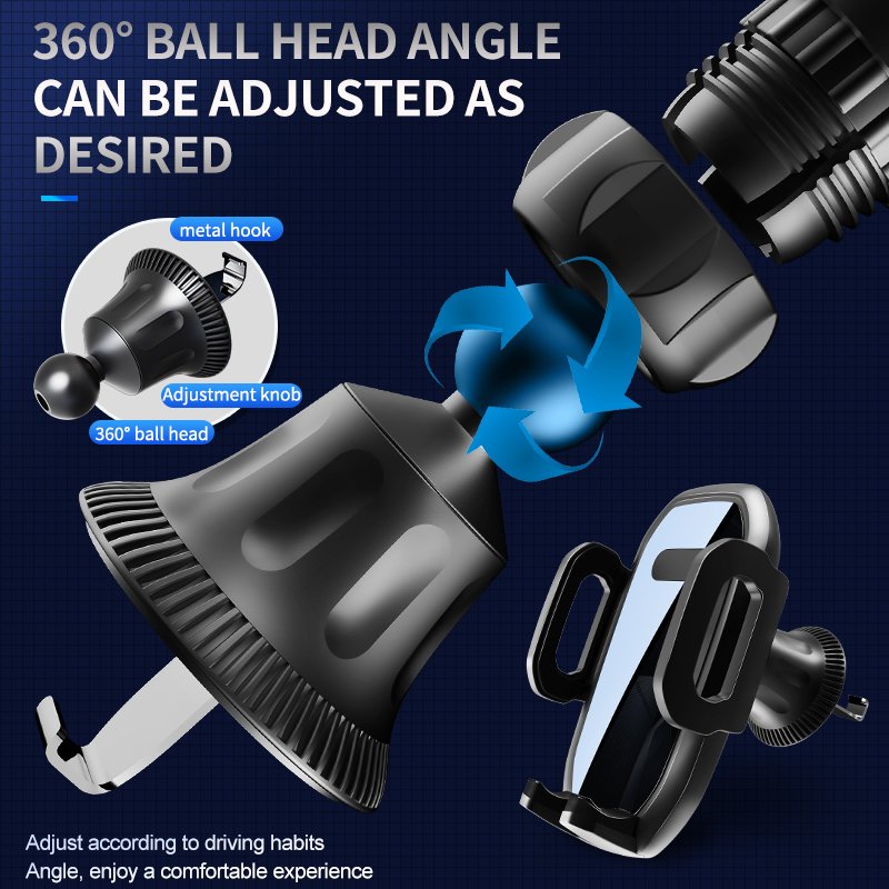 New arrivals Factory Wholesale 360 Degree Adjustment Stable Metal Hook Design Car Air Vent Phone Holder