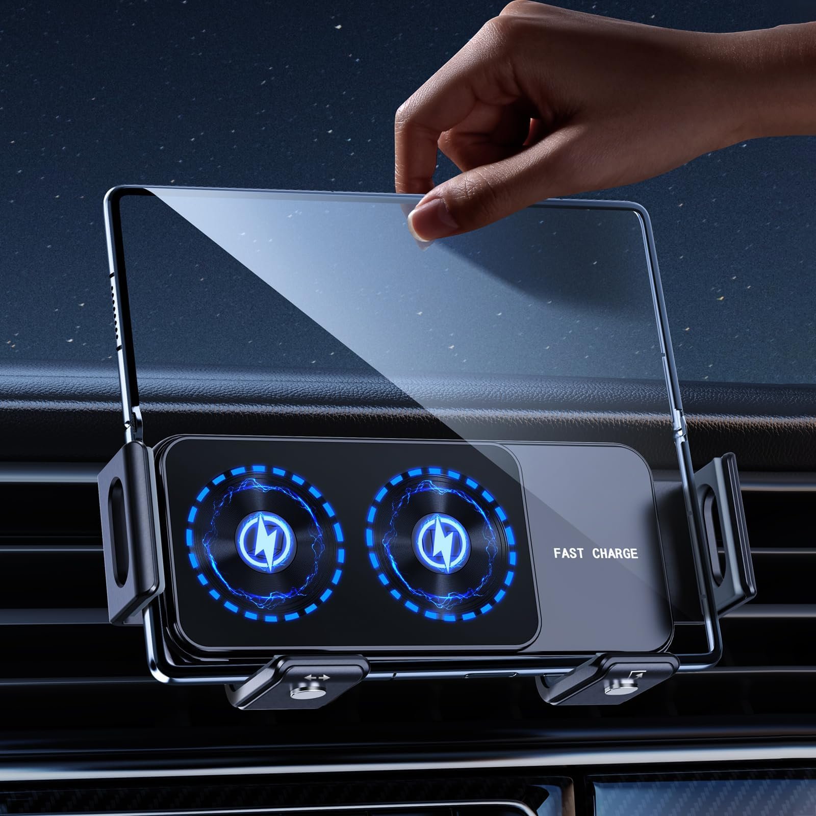Wireless Car Charger Holder 15W for Samsung Z Fold Qi