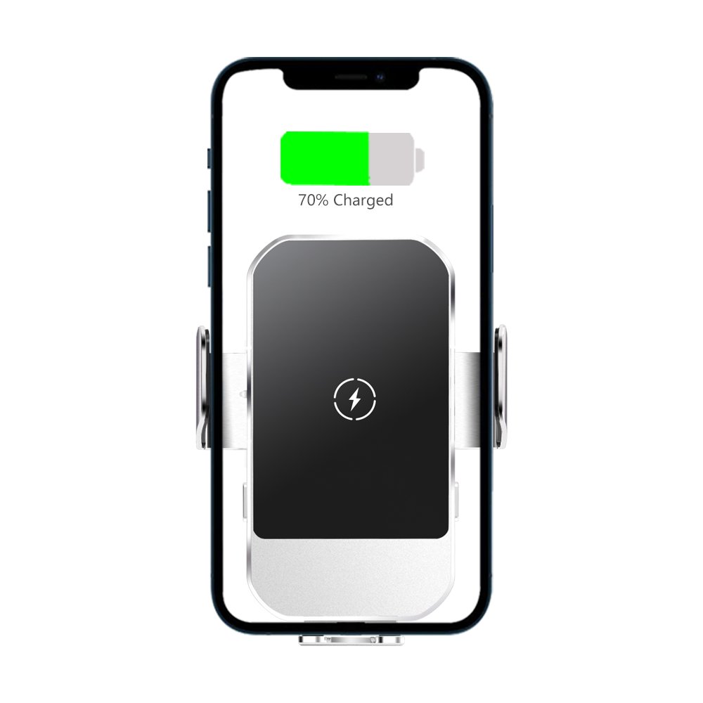 15W Wireless Charger Aluminum Cell Phone Fast Portable Wireless Phone Charger Car Mount Holder Car Wireless Charger