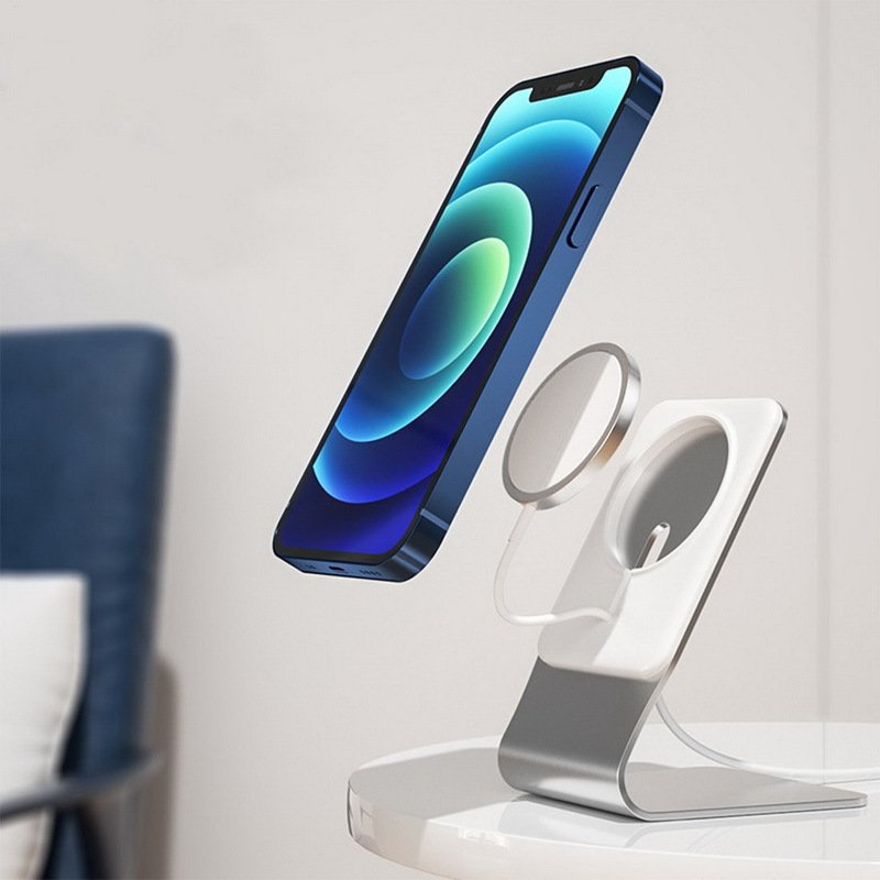 Metal Stand Holder Desktop Magnetic Wireless Charger Aluminum Holder Compatible with Apple For Magsafe Iphone 11 12 13 pro max