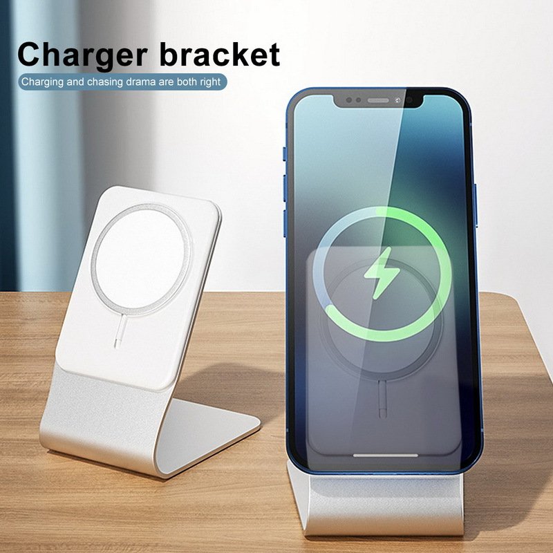 Metal Stand Holder Desktop Magnetic Wireless Charger Aluminum Holder Compatible with Apple For Magsafe Iphone 11 12 13 pro max