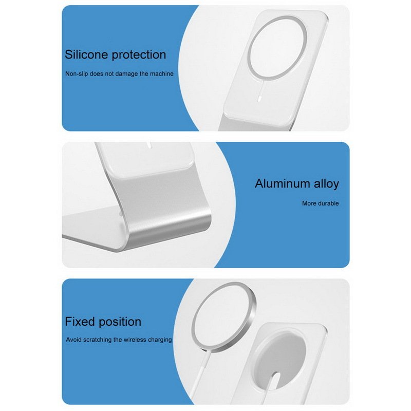 Metal Stand Holder Desktop Magnetic Wireless Charger Aluminum Holder Compatible with Apple For Magsafe Iphone 11 12 13 pro max